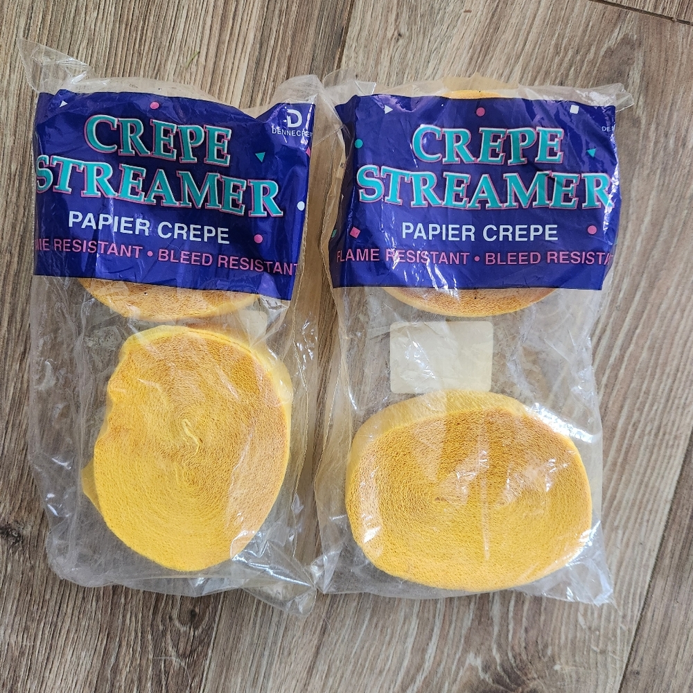FOUR CREPE PAPER ROLLS CREPE STREAMER DENNECREPE 2 PACKAGES